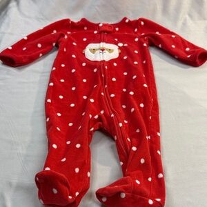 Carter's - Red Santa Kids One Piece Fleece Sleeper/Footie